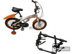 عجلة مقاس ١٦ + حامل دراجات للسيارة