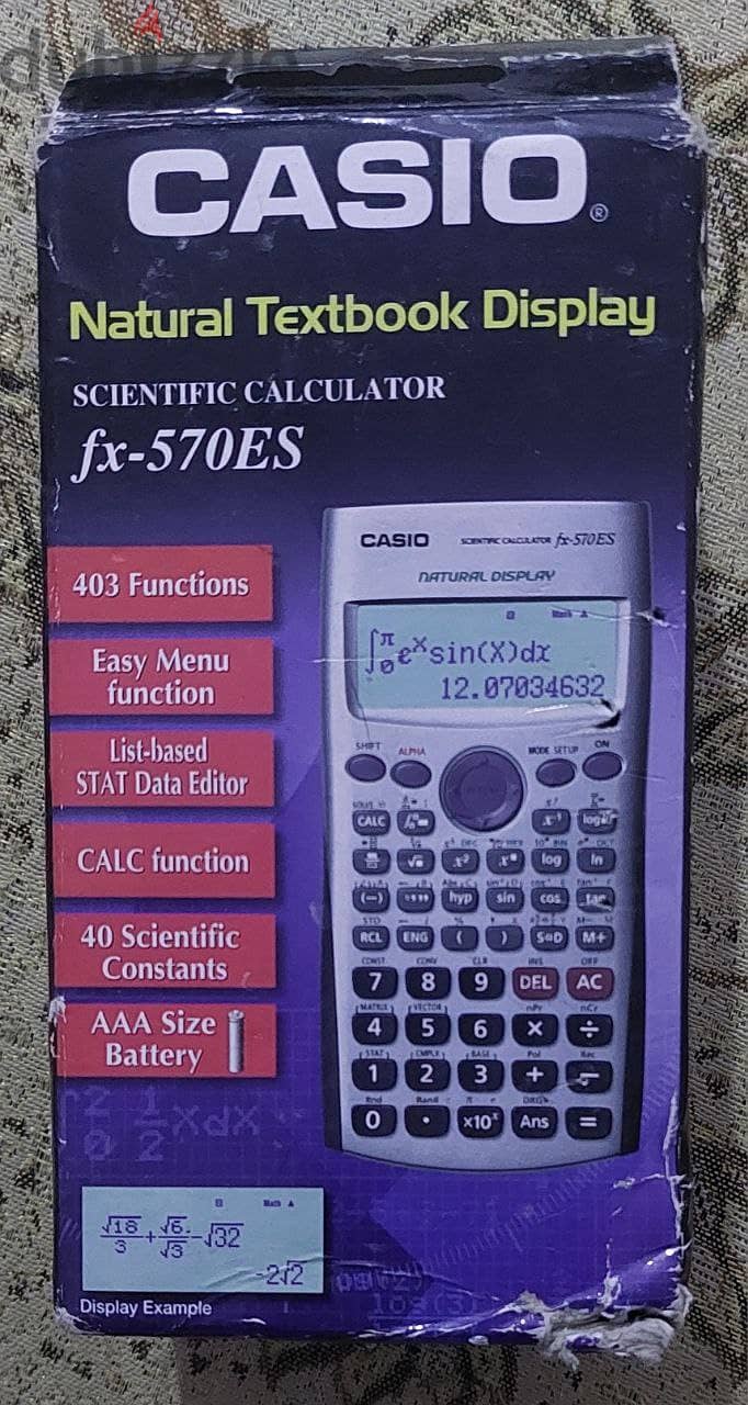 الة حاسبة كاسيو FX-570 ES اصلية 100% جديدة  للتواصل  رسايل dubizzle 1