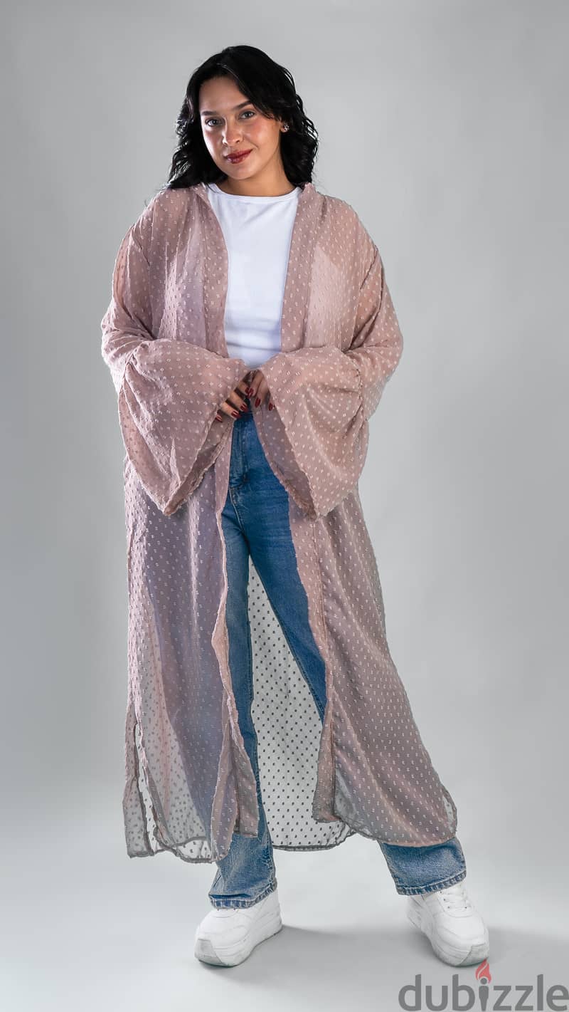 كارديجان شيفون منقط Polka Dot Chiffon Cardigan 4