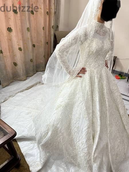 فستان زفاف ملوكى تصميم ركن العروسه بجده السعوديه 1