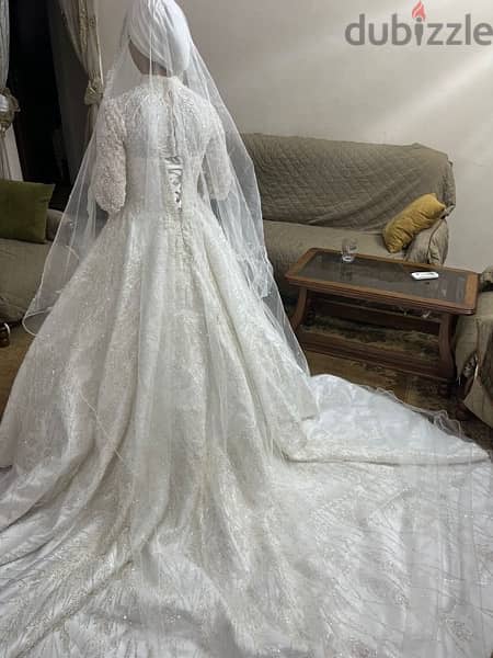 فستان زفاف ملوكى تصميم ركن العروسه بجده السعوديه 5