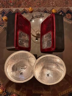 Front and rear Jeep Wrangler stock lamps