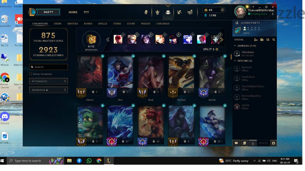 league of legend account for sale 0