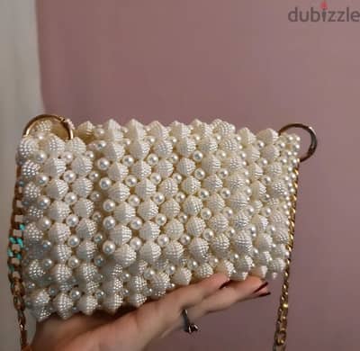 beaded pearl bag _ شنطة لؤلؤ خرز