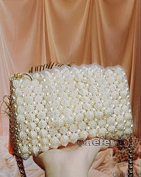 beaded pearl bag _ شنطة لؤلؤ خرز 2