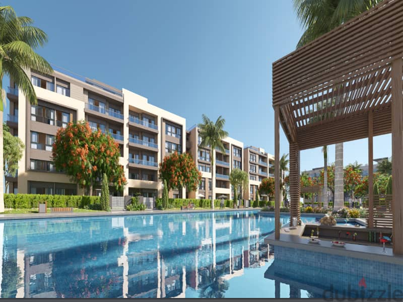 3-bedroom apartment for sale in Azad Compound in the heart of Fifth Settlement | Ready To Move ,4/3 finishing | view of the landscape and the swimming 3