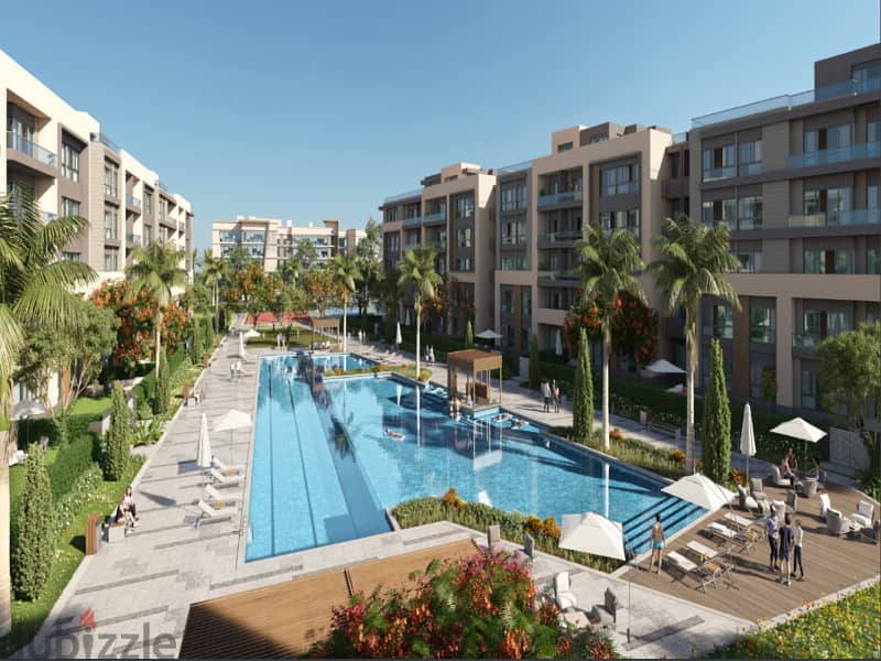 3-bedroom apartment for sale in Azad Compound in the heart of Fifth Settlement | Ready To Move ,4/3 finishing | view of the landscape and the swimming 7