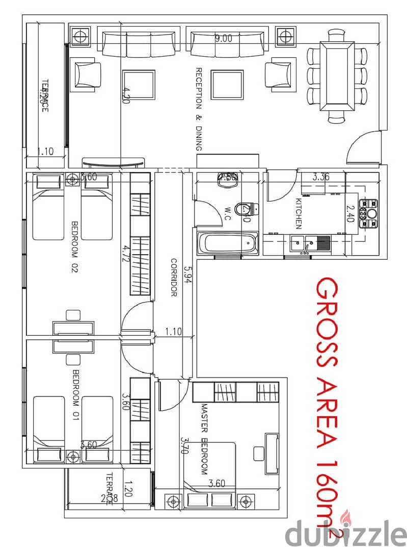 شقة للبيع مساحة 160 م في العاصمة الادارية بمنطقة R7An apartment for sale, 160 square meters, in the Administrative Capital in the R7 area. 1