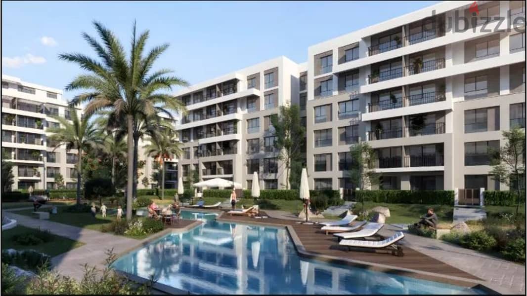 pool and fountain view 3Bed apartment lowest price at New Cairo 9y installments New Cairo 1