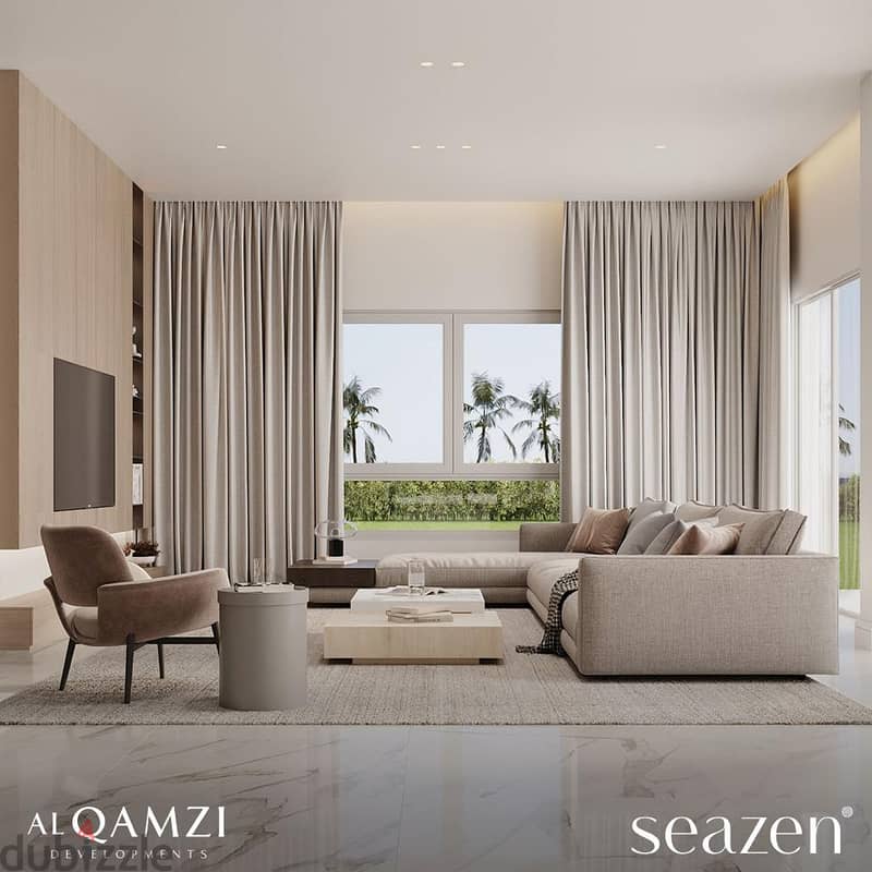 Own a twin house with a garden of 212 meters with a 24% discount on cash fully finished with a 10% down payment in the North Coast - Al Qamzi | Seaz 5