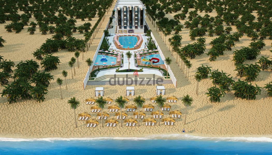 Beach front largest in Hurghada compound with private beach, 6 pools, 4 aquaparks, gym. laundry, security 24h, shops, 0
