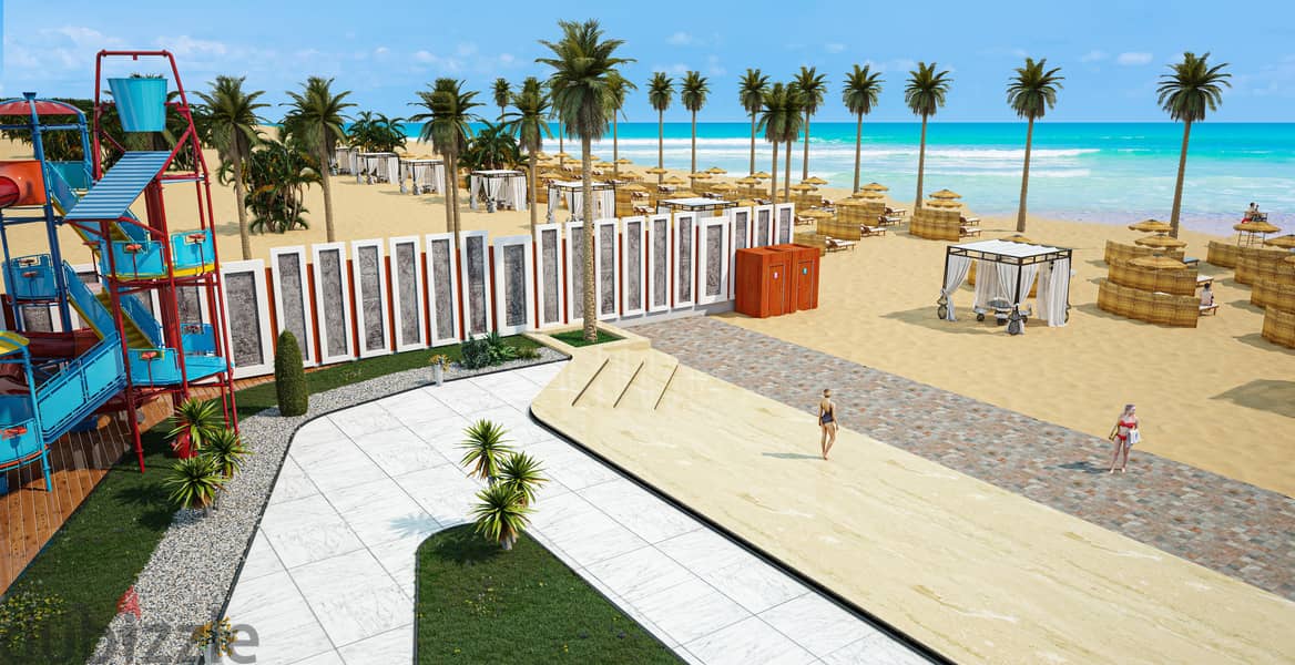 Beach front largest in Hurghada compound with private beach, 6 pools, 4 aquaparks, gym. laundry, security 24h, shops, 2