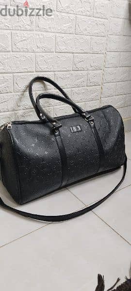 black LV leather bag 1