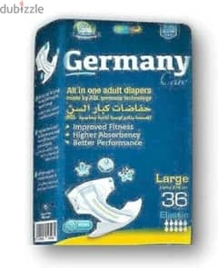 2 packs Germany Adult Diapers 36 Pieces

٢ عبوة حفاضات كبار ٣٦ قطعة