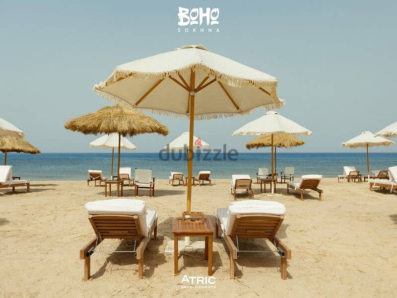 With a 10% down payment, own a two-bedroom chalet for sale in Boho, Ain Sokhna, in equal installments 10