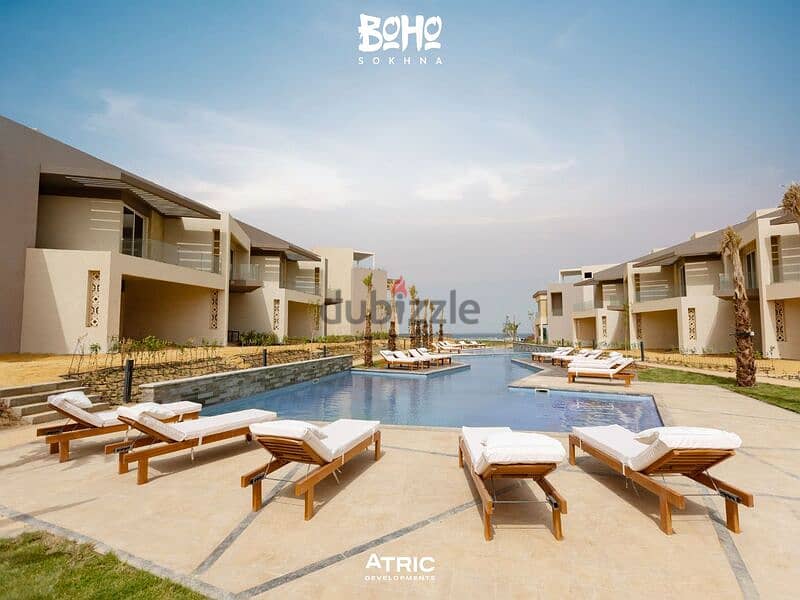 With a 10% down payment, own a two-bedroom chalet for sale in Boho, Ain Sokhna, in equal installments 11