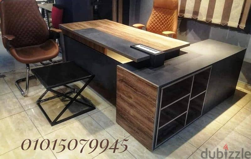 مكتب اداري اثاث مكتبي 180سم + سايد جانبي ووحده ادراجoffice furniture 3