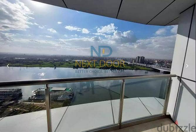 For sale, a 430 sqm hotel apartment on the Nile, on the 19th floor, under Hilton Hotel Management, in installments. 2