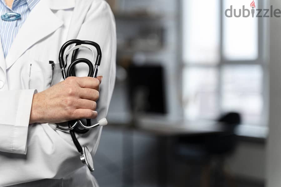 Immediate reception clinic in a medical building in front of a hospital and in front of the Capital Stadium and the City of Knowledge in the middle of 1