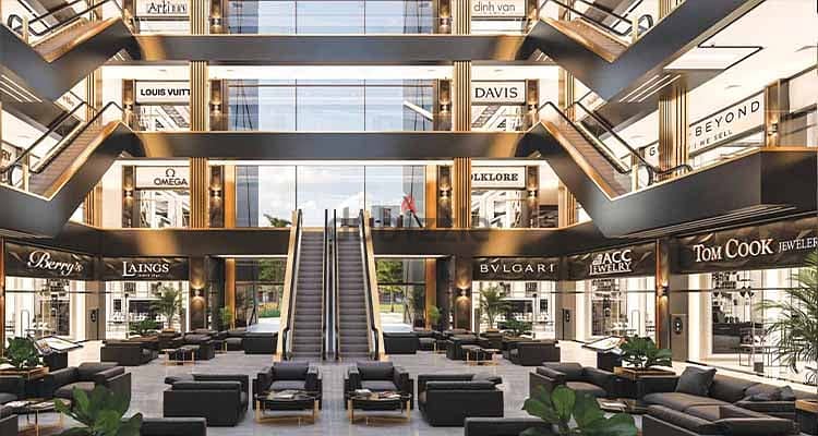 A ground floor store with the lowest down payment and the most distinguished shopping and promenade mall in front of the Al Masa Hotel and the monorai 6
