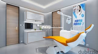 A dental clinic built with immediate receipt in a prime location, the first number in Al Amal Square and Axis, at a discount, Pam's Location in the ca