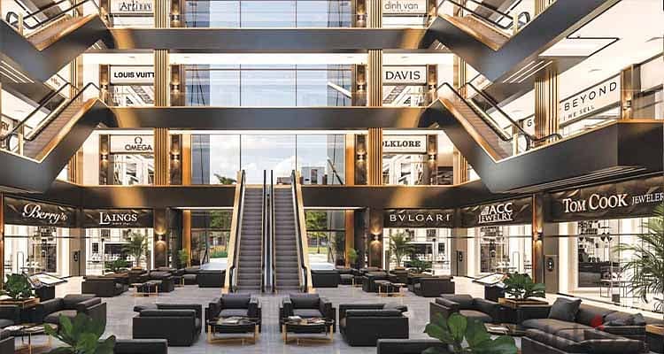 Immediate delivery shop with a down payment of 2,567,500 EGP with a distinctive view on the Plaza axis, the Ministries axis and the Green River, opera 7