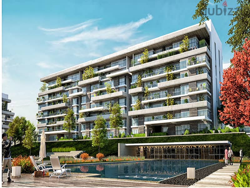 An apartment with a 10% discount, a view on the water feature and landscape, with a 10% down payment, on the central axis, directly in installments. 1