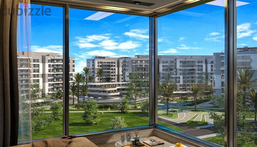124 sqm apartment in a garden with a 10% discount and one and a half year receipt in front of the exhibition grounds, view on the club in installmen 0