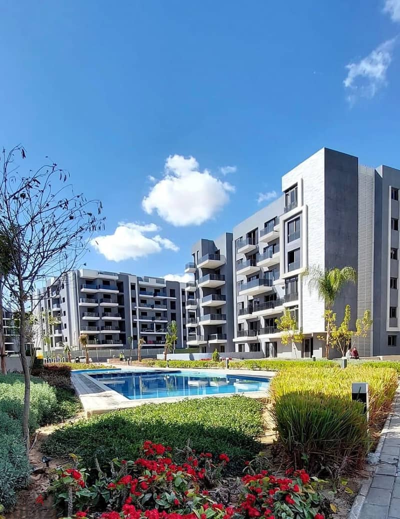 Two-bedroom apartment for sale, immediate delivery, in a fully-serviced compound in October, Sun Capital 3