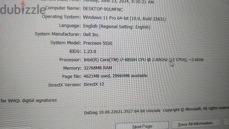 Dell precision 5530 0