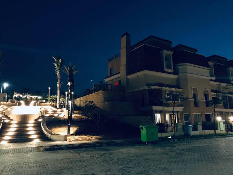 with 650 thousand standalone villa for sale, 206 m, next to Madinaty, in Sarai Compound, at the entrance to Mostakbal City,double view,in installments 12