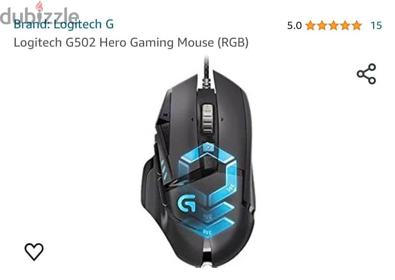 Logitech G502 Hero Gaming Mouse (RGB) 1