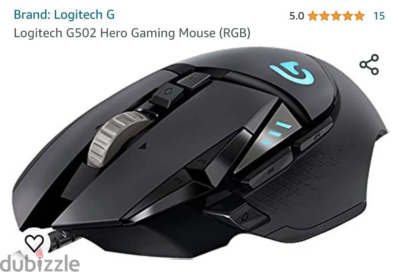 Logitech G502 Hero Gaming Mouse (RGB) 3