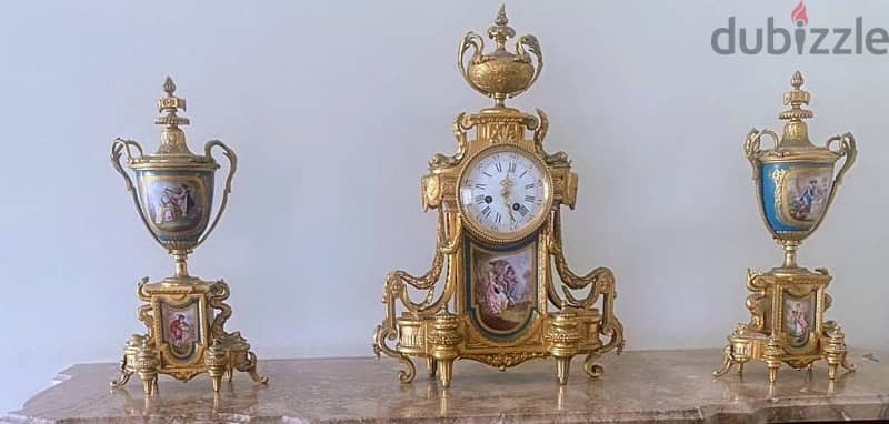3 pc French style clock set 4