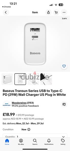 Baseus Transun Series USB to Type-C PD (29W) Wall Charger US Plug 1