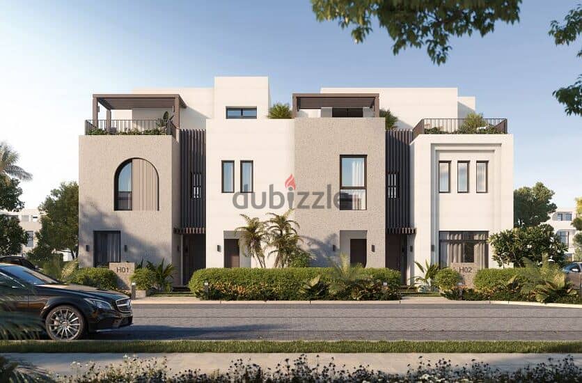 Finished Villa for sale  O West  Orascom 6 October 235m with installments  اكتوبر كمبوند او ويست  اوراسكوم 7
