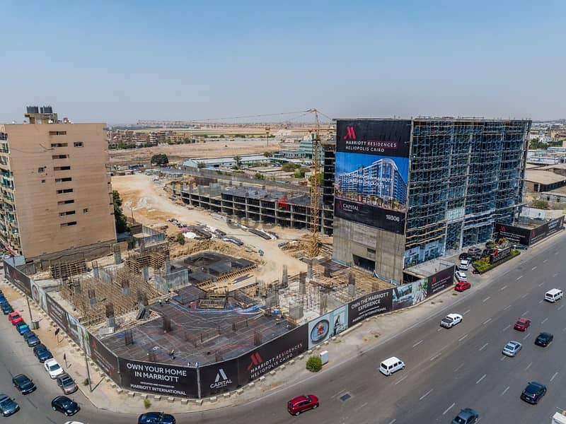 With a down payment of 720 thousand hotel apartments under the management of Marriott, finished with air conditioners and garage, on Al Thawra Street 7