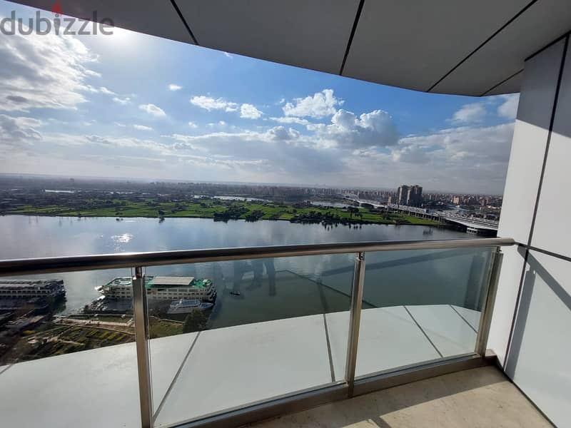 For sale hotel apartment directly on the Nile first row fully finished and furnished with appliance for sale with installments Maadi Corniche 7