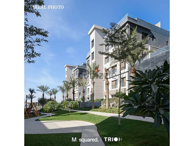 Apartment with garden for sale in Trio Garden, with a 10% down payment, luxurious finishing, installments for 8 years, in the heart of the Fifth Settl 2