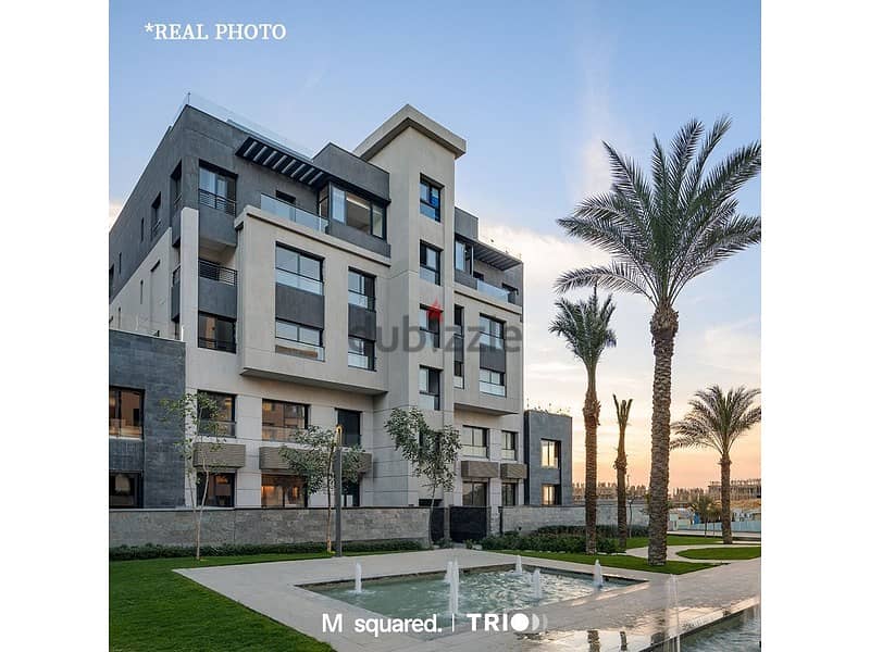 Apartment with garden for sale in Trio Garden, with a 10% down payment, luxurious finishing, installments for 8 years, in the heart of the Fifth Settl 9
