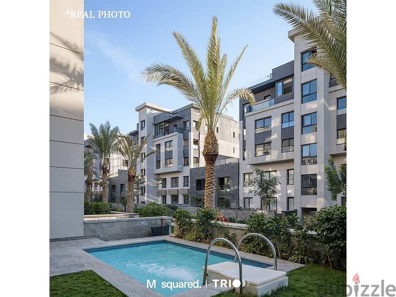 Apartment with garden for sale in Trio Garden, with a 10% down payment, luxurious finishing, installments for 8 years, in the heart of the Fifth Settl 13
