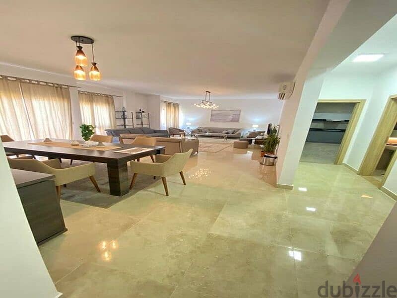 Invest or live in a fully finished garden apartment with air conditioners and immediate receipt in Fifth Square, Fifth Settlement. 0