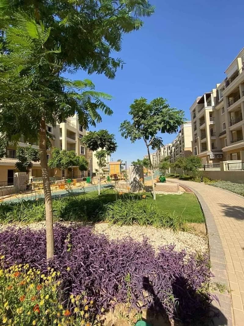 Minutes from Madinaty, own a 69 sqm apartment with a 117 sqm garden in comfortable installments in Sarai Compound, New Cairo. 0