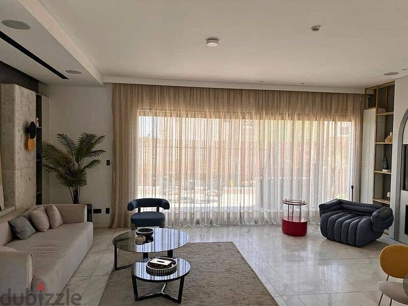 3-bedroom apartment, ground floor, garden, fully finished, for sale, in the Clio phase, in Palm Hills New Cairo Compound 6