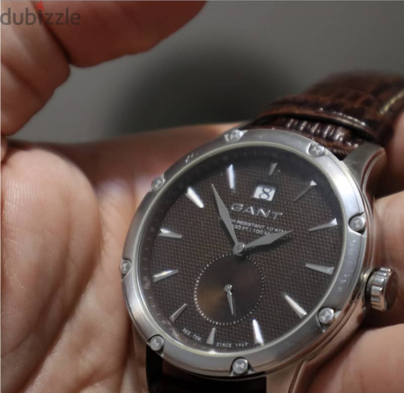 Gant Watch (Crocodile SKIN) No: 7007 UK Imported ساعة جانت تمساح 0