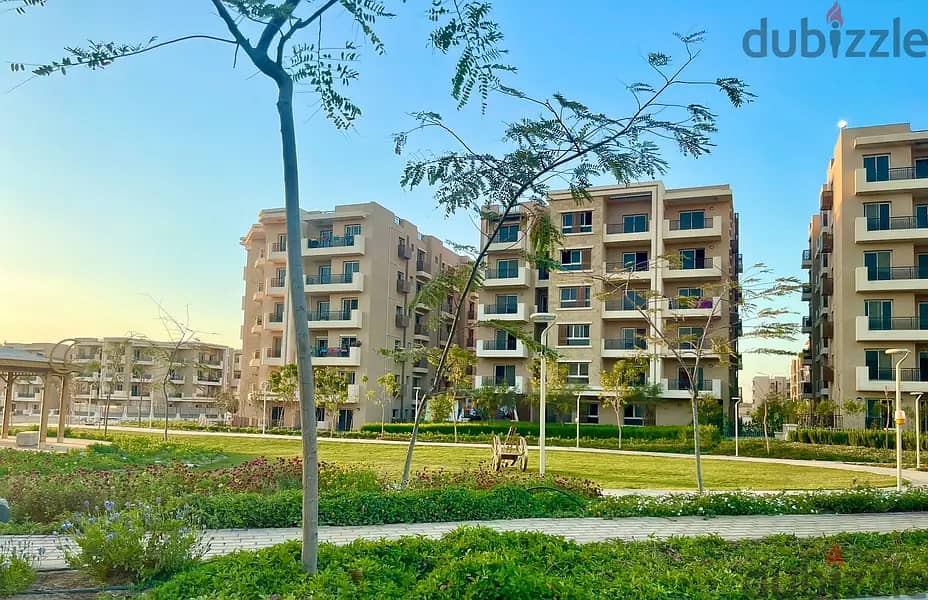 114 meter apartment with a very distinctive division in the best location within the Taj City Compound, with the most beautiful and largest landscape 9