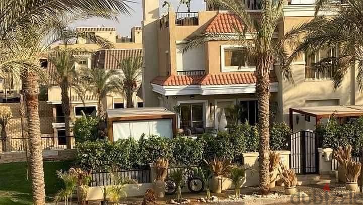 With a 5% down payment, I own a villa with 3 floors (ground, first, roof), area of ​​239 square meters + in Sarai Compound, New Cairo. 1