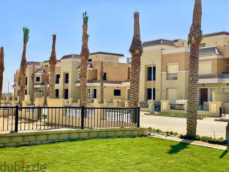 With a 5% down payment, I own a villa with 3 floors (ground, first, roof), area of ​​239 square meters + in Sarai Compound, New Cairo. 9