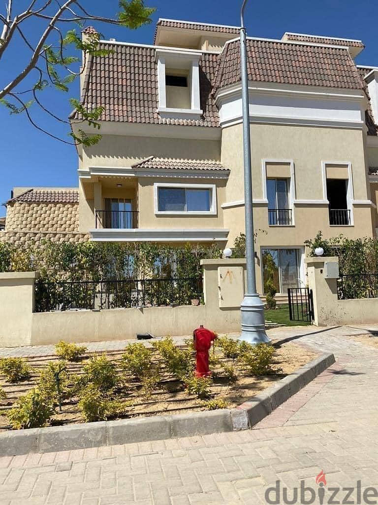 S villa, ground floor + first floor, for sale in Sarai Compound, New Cairo, 212 meters, 4 rooms only, with a 5% down payment and installments over 8 y 6