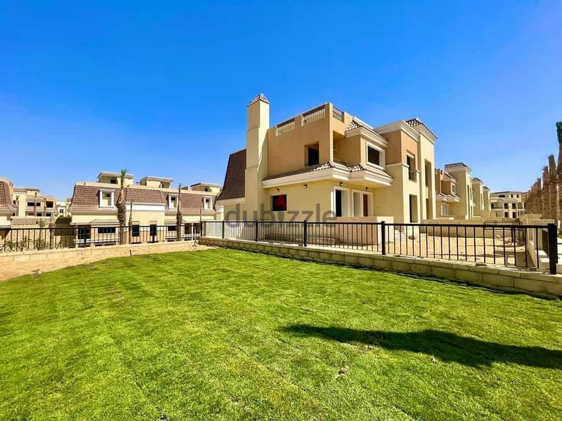 S villa, ground floor + first floor, for sale in Sarai Compound, New Cairo, 212 meters, 4 rooms only, with a 5% down payment and installments over 8 y 10